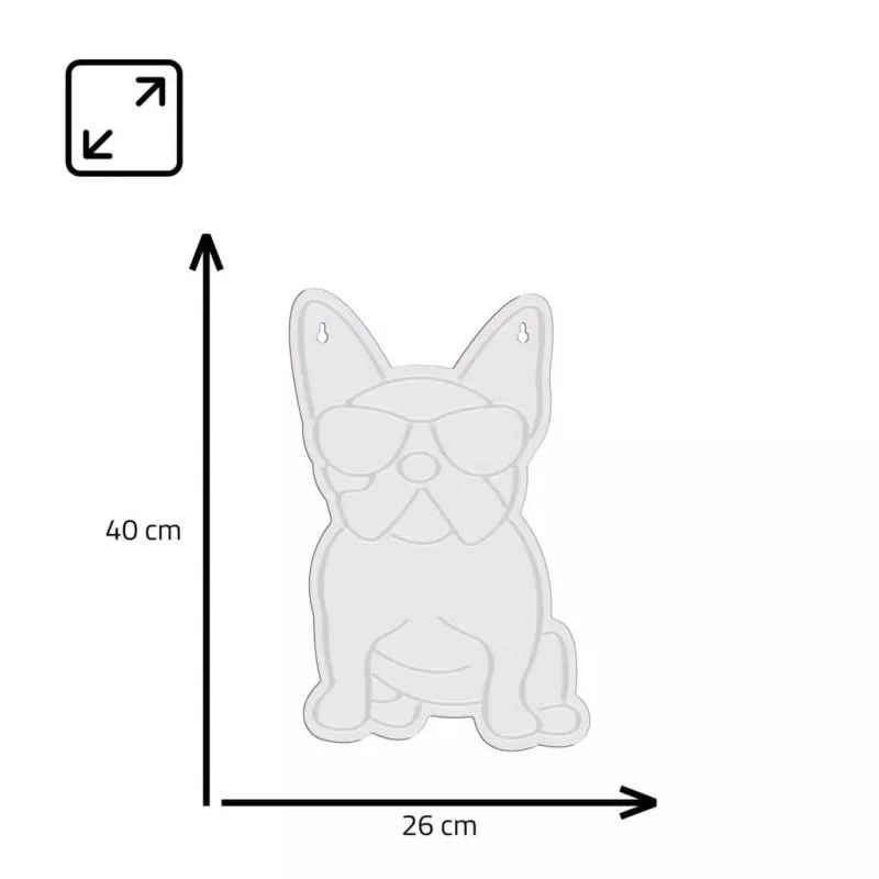 Neonlicht MANTA Manta SNL66WH French Bulldog White — dekoratives LED-Neonschild in Form eines Französischen Bulldoggen