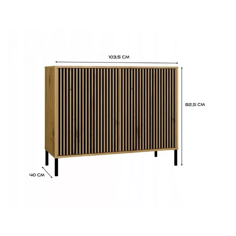 KAMARO 2D schlank Kommode, Kaschmirfarbe