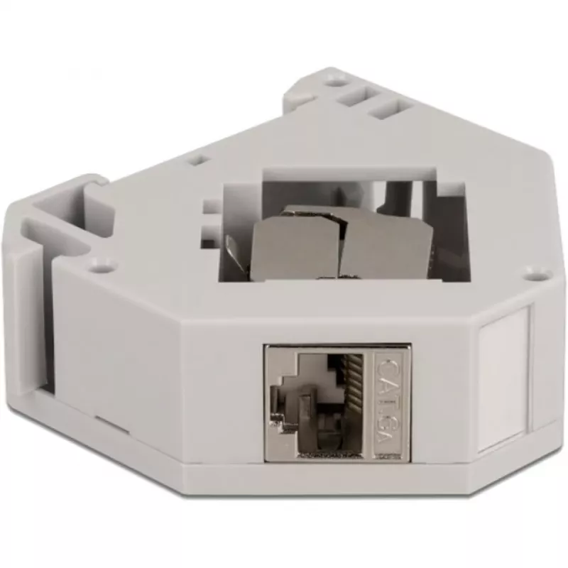 Delock - Modularadapter - DIN-Schienen-montierbar - CAT 6a - STP - Grau - 1 Anschluss (86014)