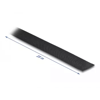 DeLOCK Stoffband 25 m x 25 mm reißbar selbstklebend schwarz