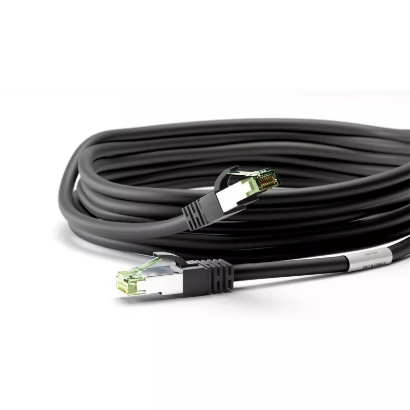 Goobay CAT 8.1 Patchkabel, S/FTP (PiMF), Schwarz, 2 m - LSZH halogenfrei, Kupfer AWG 24 (66722)