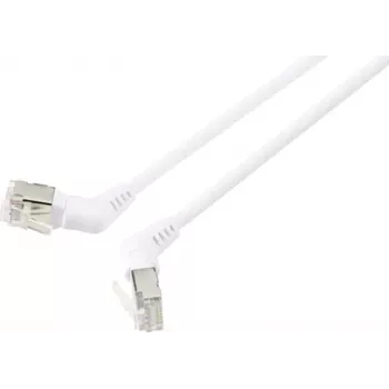 Renkforce RF-6071564 RJ45-Netzwerkkabel, Patchkabel CAT 6a F/UTP 0,50 m Weiß Steckkontakte 360° drehbar, abgewinkelter Kabelausgang 1 Stk. (RF-6071564)