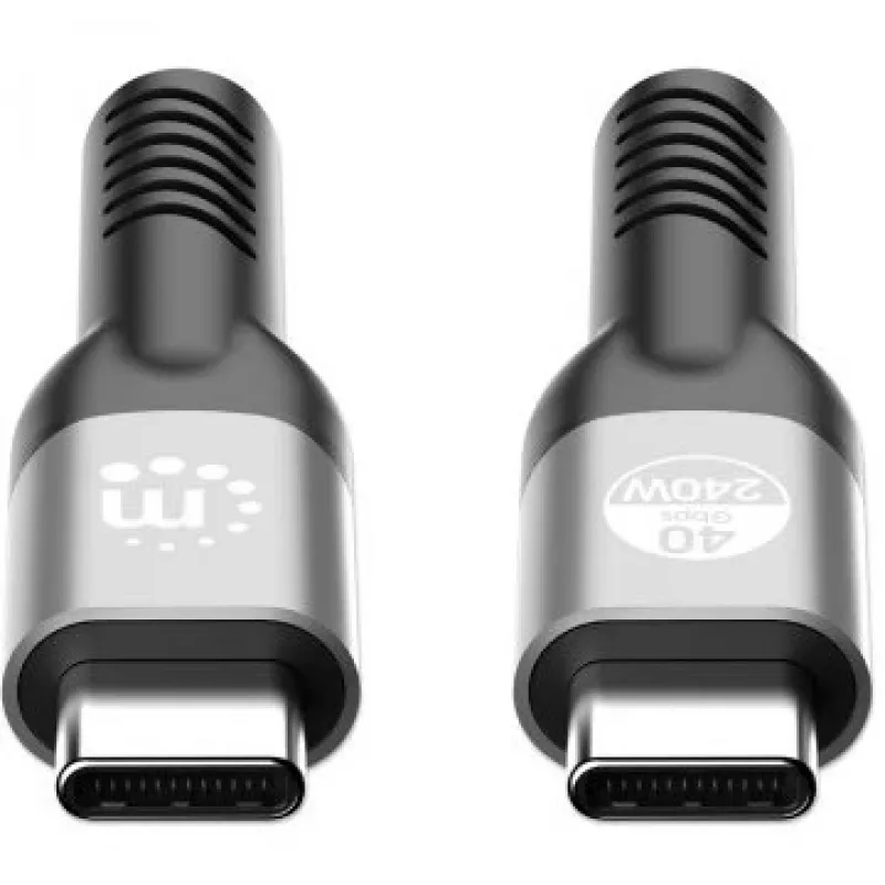 Manhattan Fast USB-C-zu-USB-C-Kabel (240 W), 1 m, 240-W-Laptop-Ladung + Hochgeschwindigkeitsdaten & -video, kompatibel mit allen Laptops (zusätzliches USB-C-240-W-Netzteil erforderlich), ultraschnelle Übertragung mit 40 Gbit/s, schwarz, 3 Jahre Garantie