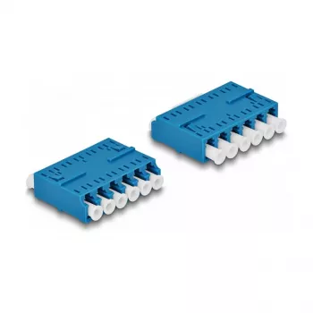 DeLOCK LWL-Kupplung HD LC Hexaplex Buchse auf LC Hexaplex Buchse blau