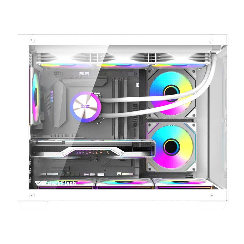 Computergehäuse DarkFlash B275 PRO (weiß) mit 6 Lüftern