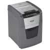 Aktenvernichter REXEL Optimum AutoFeed+ 100X — 100-Blatt automatische Zufuhr, 4 x 28 mm Kreuzschnitt, 34 L Auffangbehälter, Aluminium