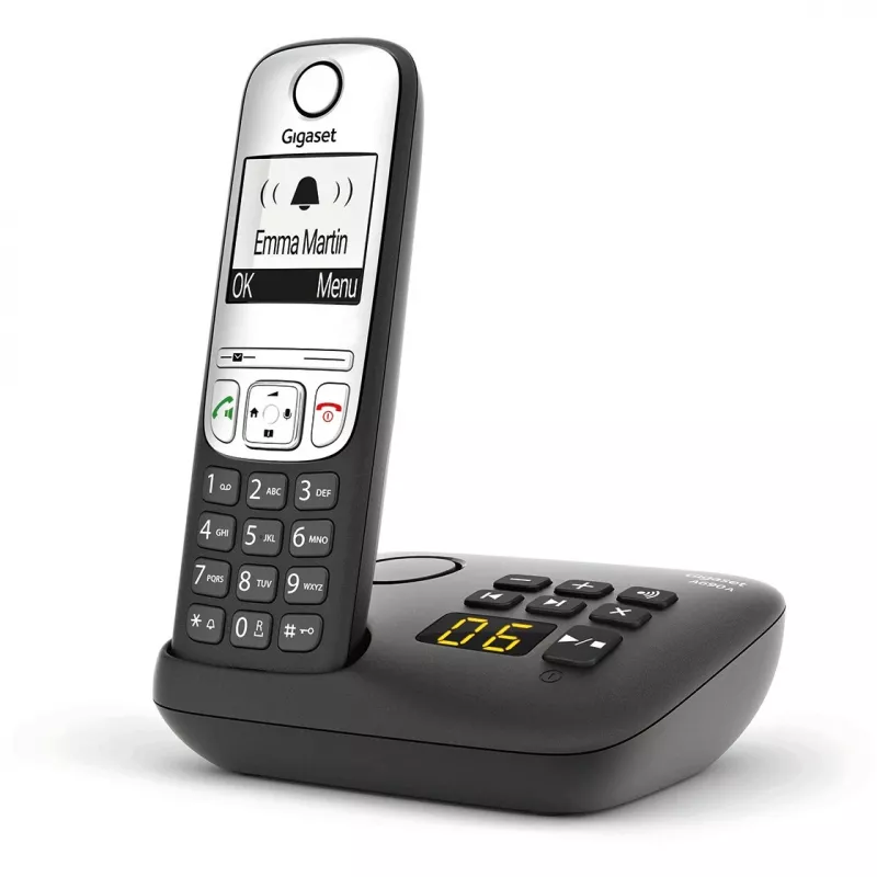 Gigaset A690A - Analog/DECT-Telefon - Schnurloses Mobilteil - Freisprecheinrichtung - 100 Einträge - Schwarz (S30852-H2830-B101)