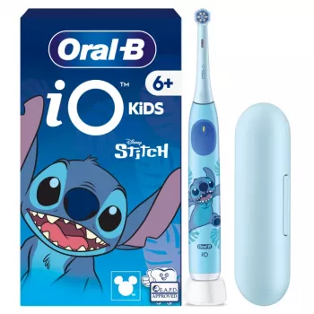 Oral-B Elektrische Zahnbürste mit Reiseetui, 6Y+ | iO Kids Disney Stitch | Wiederaufladbar | Für Kinder | Anzahl der enthaltenen Bürstenköpfe 1 | Anzahl der Zahnputzmodi 3