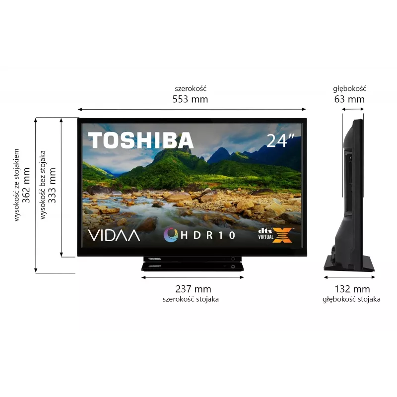 Fernseher Toshiba 24WV3F63DG 24 Zoll LED-Display HD-Auflösung