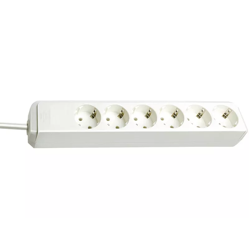 brennenstuhl Steckdosenleiste Eco-Line, 6-fach, Weiß (1159420015)