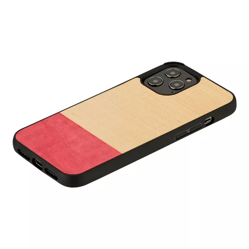 Handyhülle man and wood für iPhone 12 / 12 Pro — miss match Schwarz