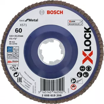 Schleifscheibe Bosch 115 mm, Körnung 60, für Winkelschleifer — Modell 2608619206