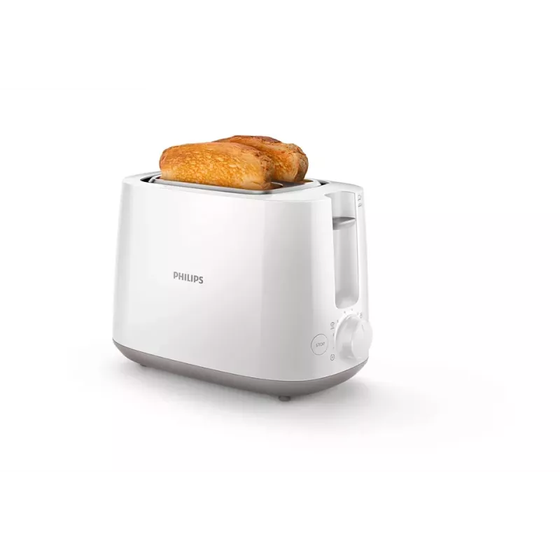 Toaster Philips Daily Collection HD2581/00 — 2-Scheiben, 830 W, 8 Bräunungsstufen, weiß
