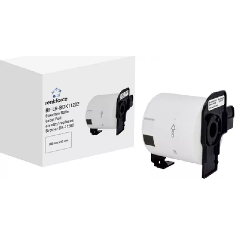 Renkforce Etikettenrolle kompatibel ersetzt Brother DK-11202 62 x 100 mm Papier Weiß 300 Stück Standard-Versandetiketten RF-6027498 (RF-6027498)
