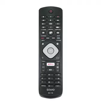 SAVIO Fernbedienung RC-10 für Philips TV, IR Wireless, Schwarz, Drucktasteneingabe