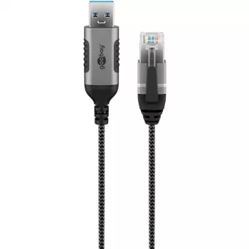 Goobay Ethernet-Kabel USB-A 3.0 auf RJ45 schlank 5 m – verbindet Router, Modem oder (74397)