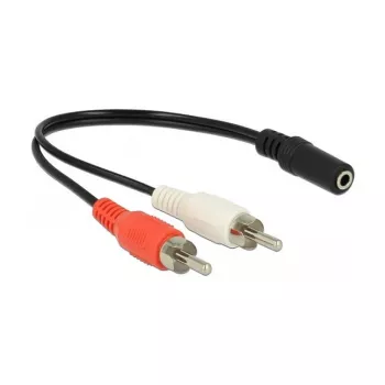 Audiokabel DeLOCK 85806 0,2 m 2xRCA 3,5 mm Schwarz Rot Weiß