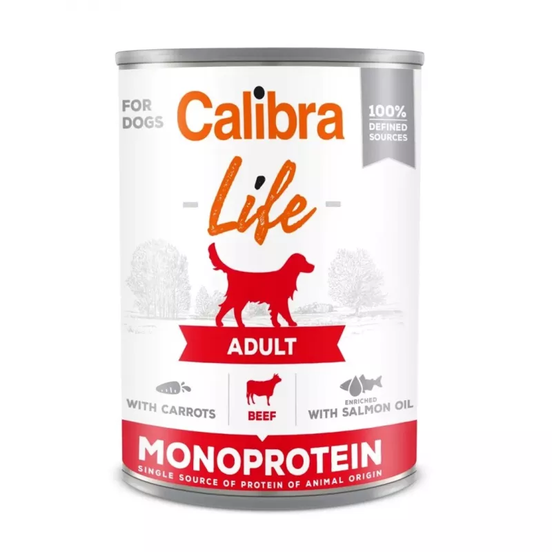 CALIBRA Adult Rind mit Karotten - Nassfutter für Hunde - 400g