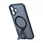 Schutzhülle Torras Pstand Spin für iPhone 16 Plus – Schwarz, klappbarer Ständer, schlanker Schutz
