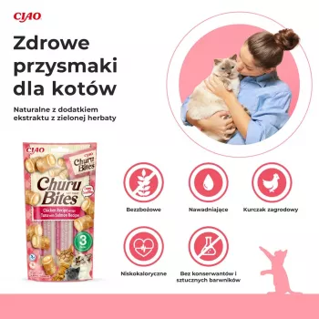 INABA Churu Bites Chicken mit Thunfisch und Lachs - Katzensnacks - 3x10 g