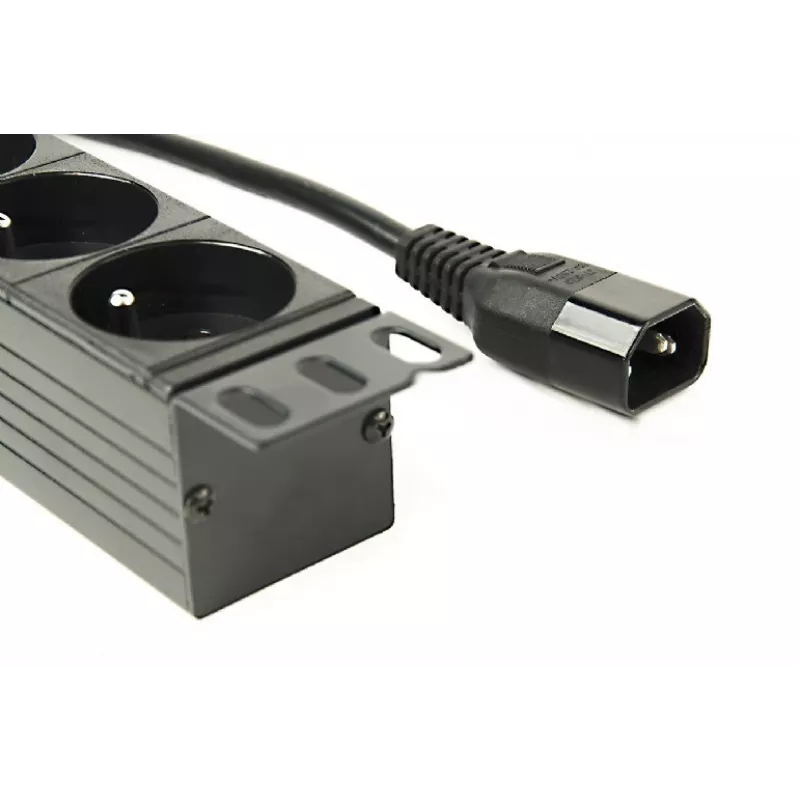 Stromverteilungseinheit Gembird EG-PDU-014-FC14, 8 AC-Steckdosen, C14-Eingang, 3 m Kabel, 1U Aluminiumgehäuse, 10 A, 3680 W