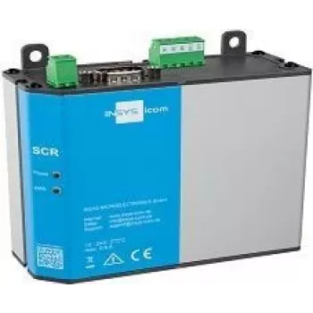 LAN-Router INSYS icom SCR‑E300, Hutschienen-/Wandmontage, SMA-Antennenanschluss, 10/100 Mbit/s, 12–24 V
