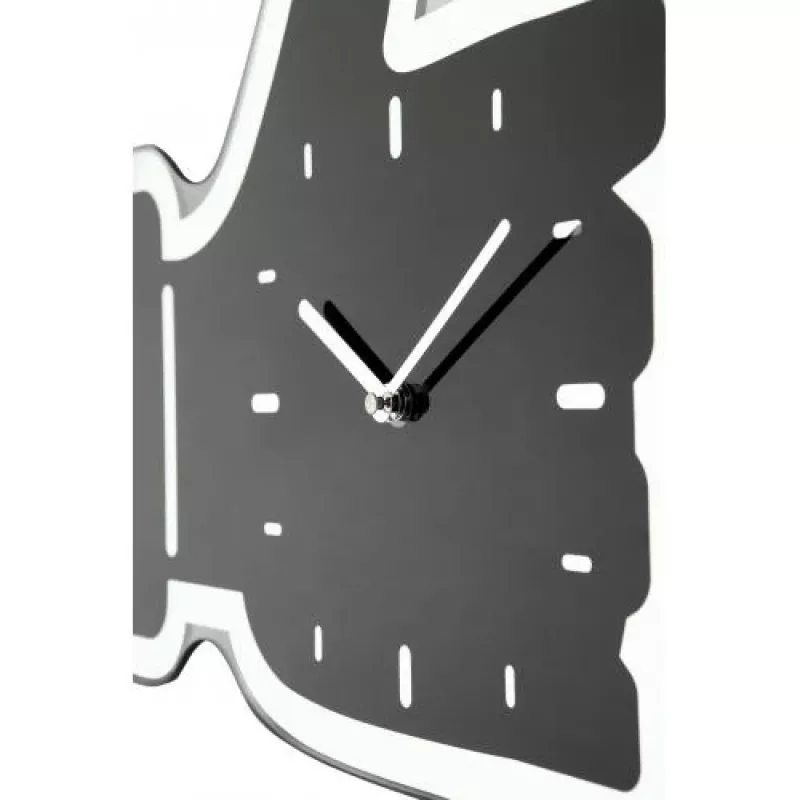 NeXtime Wanduhr 3072zw Thumbs up, 40,5x41 cm, Wand, Schwarz/Silber