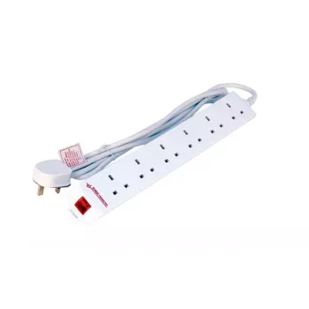 Steckdosenleiste Microconnect MC-UKSURGESTRIP6-2M 6 AC-Ausgänge 2m Innenbereich Weiß