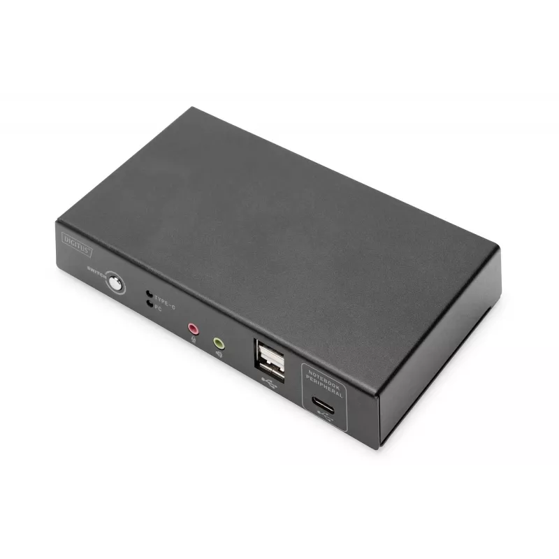 DIGITUS DS-12901 - KVM-/Audio-/USB-Switch - 4K 30 Hz, USB-C/USB/HDMI-Eingang, HDMI-Ausgang, Netzwerk