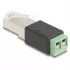 DeLOCK RJ45-Stecker auf Terminalblock-Adapter 2-polig 66604 Schwarz Grün