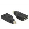 Delock Adapter Mini DisplayPort 1.2 Stecker > DisplayPort Buchse 4K 90° gewinkelt - DisplayPort-Adapter - Mini DisplayPort (M) gewinkelt auf DisplayPort (W) gewinkelt - Schwarz (65626)