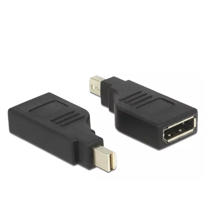 Delock Adapter Mini DisplayPort 1.2 Stecker > DisplayPort Buchse 4K 90° gewinkelt - DisplayPort-Adapter - Mini DisplayPort (M) gewinkelt auf DisplayPort (W) gewinkelt - Schwarz (65626)