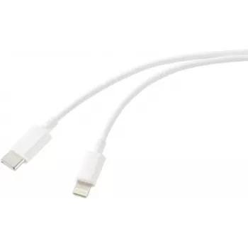 Renkforce USB-Kabel USB 2.0 USB-C®-Stecker, Apple Lightning-Stecker 1,00 m Weiß (matt) RF-5724078 (RF-5724078)
