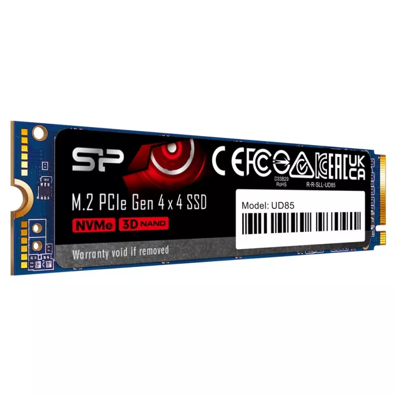 M.2 SSD Silicon Power 250 GB PCIe 4.0 NVMe UD85 — 2280, Lesen 3300 MB/s, Schreiben 1300 MB/s