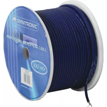 Mikrofonkabel Omnitronic 2×0,22 mm 100 m Schwarz