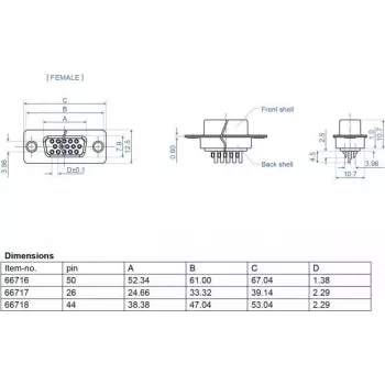 Wire Connector D-Sub HD 50 pin DeLOCK 66716