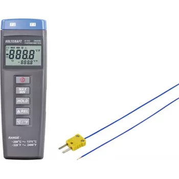 VOLTCRAFT K102 + TP 202 Temperaturmessgerät -200 bis +1370 °C Fühler Typ K