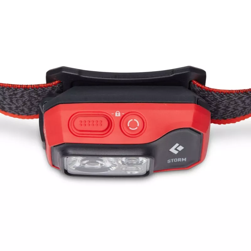 Schwarz Diamond Storm 450 Stirnlampe mit schwarzem, rotem Stirnband