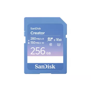 SanDisk Creator SD-Speicherkarte UHS-II 256 GB mit hohen Übertragungsgeschwindigkeiten bis zu 280 MB/s
