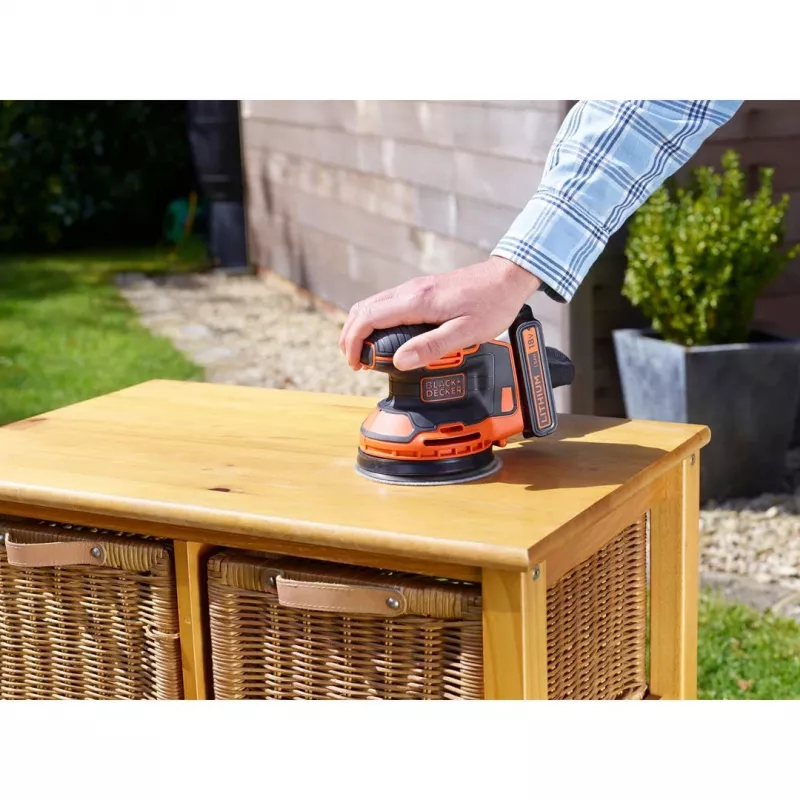 Schwarz & Decker BDCROS18N-XJ tragbarer Schwingschleifer 12000 U/min Schwarz, Orange
