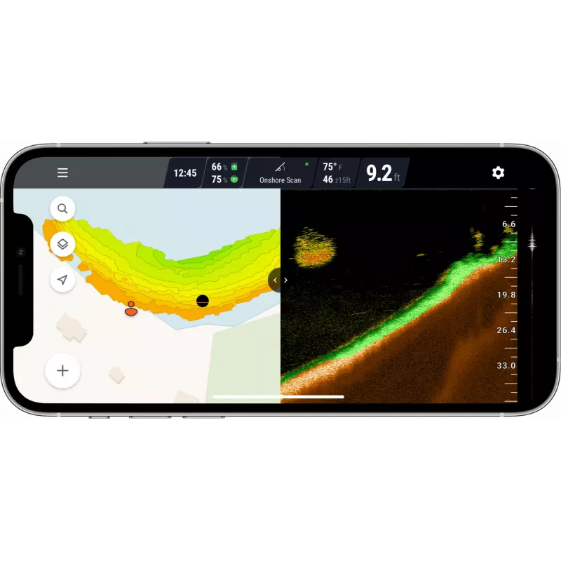 Tragbares Fischfinder Deeper Smart Sonar PRO+ 2 Sonar 675 kHz, 100 m Reichweite, 65×65×65 mm, Li‑Ion 950 mAh