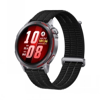 Smartwatch HUAWEI GT Runner 2 — 1,32 Zoll (3,35 cm) AMOLED 466×466, Titangehäuse, GPS, Fluorelastomer-Armband schwarz