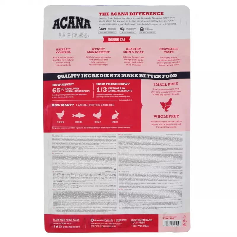 ACANA Indoor Entrée - Trockenfutter für Katzen - 1,8 kg