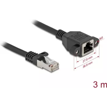 Netzwerkkabel DeLOCK 90778 Schwarz 3 m Cat6a S/FTP