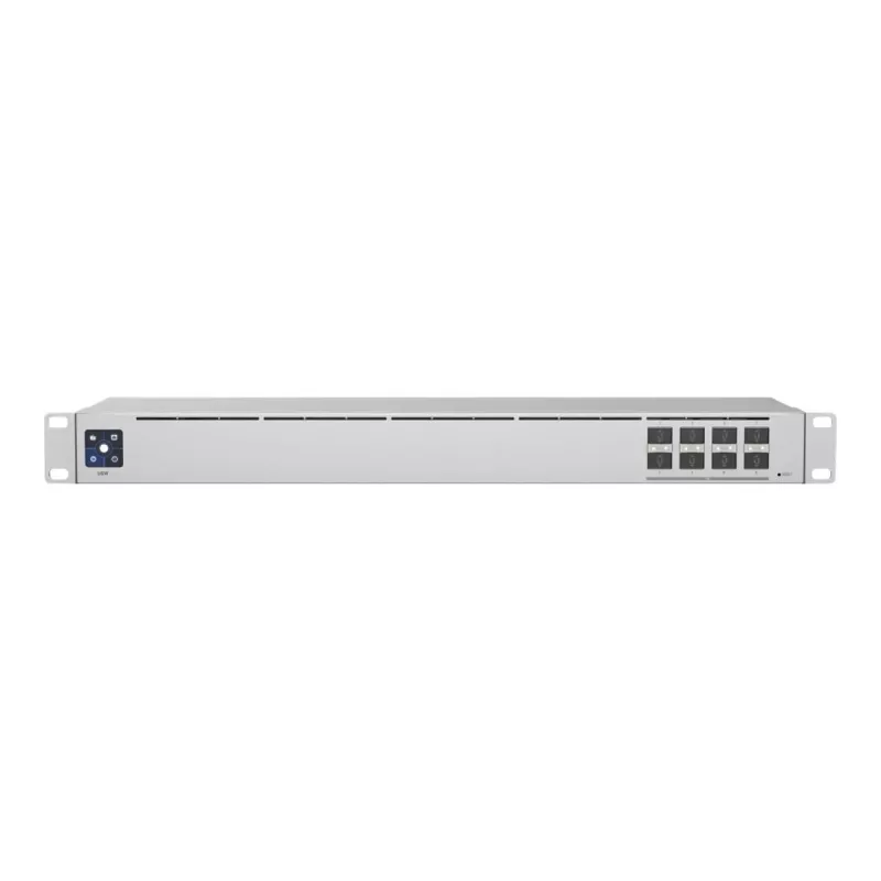 Verwalteter L2-Netzwerk-Switch UBIQUITI USW-Aggregation — 8 SFP+-Slots, 10G-Unterstützung, lüfterlos, 1U-Rack, silber