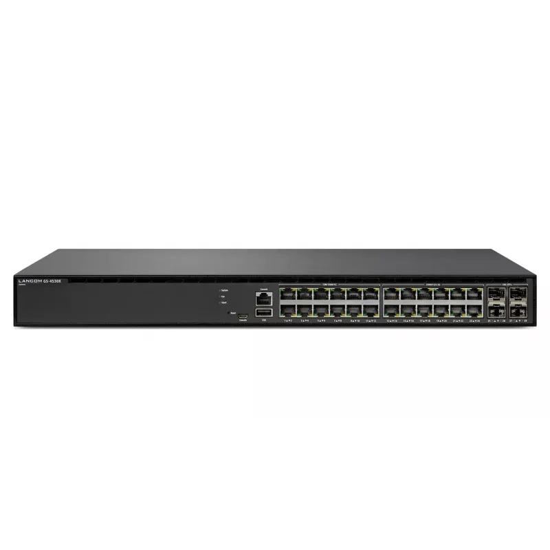 LANCOM GS-4530X - Switch - managed - 12 x 10/100/1000 + 12 x 100/1000/2,5G + 4 x 1 Gigabit / 10 Gigabit SFP+ + 2 x 10/40 Gigabit QSFP+ - Desktop