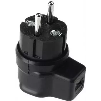 Elektrischer Winkelstecker Bachmann Vollgummi 740.017 IP44 Schwarz, 3‑poliger Gummi-Winkelstecker