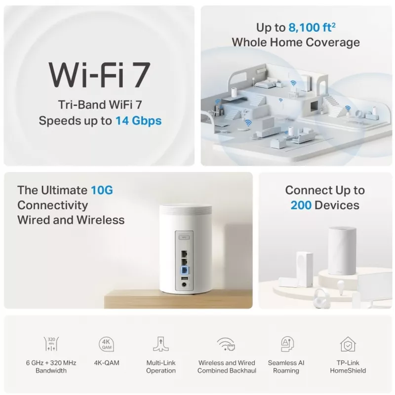 TP-LINK Deco BE68 (3er-Pack) Wi-Fi 7 Mesh-System