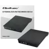Externes DVD‑RW-Laufwerk QOLTEC 51857 — USB 3.0, SATA-Schnittstelle, DVD±R 8x, DVD±RW 4x, DVD‑RAM 5x, CD 24x, schwarz