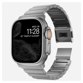 NOMAD Titanium Armband für Apple Watch 46mm/49mm Silber